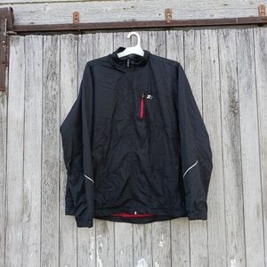 Vtg 90s Starter Full Zip Mesh-Lined Windbreaker Mens Size Large Black Red Lining